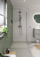 Saqu Modulo inloopdouche incl. antikalk 90x210cm geborsteld grijs - thumbnail