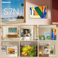 Hisense 55S7NQ 139 cm (55 inch) canvas TV, 4K QLED, Wide Color Gamut, Dolby Vision IQ, 144 Hz, DVB-T2/T/C/S2/S Tuner, Wifi, HDMI 2.1, HLG, HDR10/HDR10+ Adaptive, VIDAA, Alexa Built-in, filmmakermodus - thumbnail