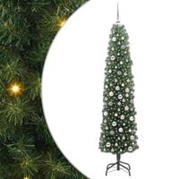 VidaXL Kunstkerstboom groen 210 cm pvc en staal en kunststof - thumbnail