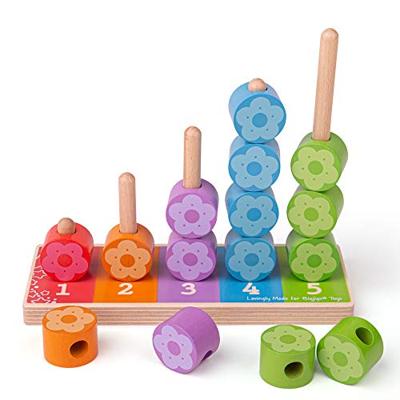 Bigjigs houten stapelspel bloemen, 16dlg.