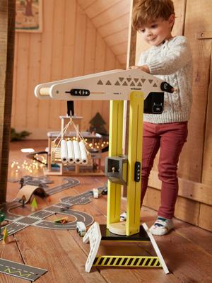 Grote kraan in FSC®-hout meerkleurig Grote kraan in FSC®-hout meerkleurig