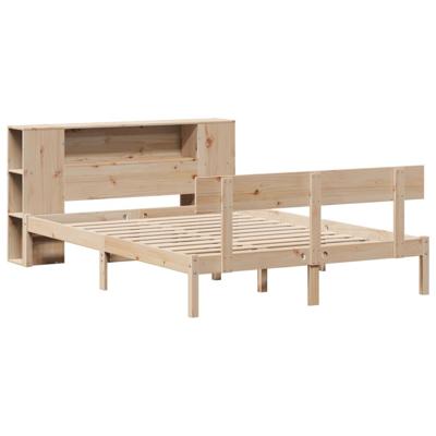 Bed met boekenkast zonder matras massief grenenhout 160x200 cm - thumbnail