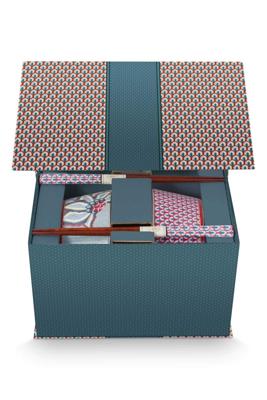 Pip Studio Giftset Bowls 15cm & Chopsticks Oriental Flower Festival Blauw