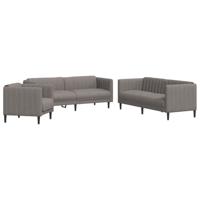 3-delige Loungeset stof taupe - thumbnail