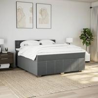Boxspring met matras stof donkergrijs 180x200 cm - thumbnail
