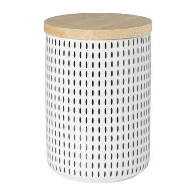 Voorraadpot Kasitoo streep - zwart/wit - 600 ml