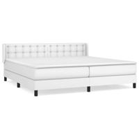 Boxspring met matras kunstleer wit 200x200 cm - thumbnail