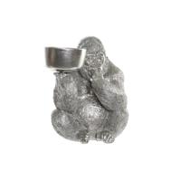 Decoratieve figuren DKD Home Decor 32 x 26,5 x 36 cm Zilverkleurig Koloniaal Gorilla - thumbnail
