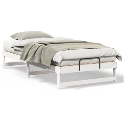 Bedframe met Draaghandvatten Wit 100 x 210 cm Bedframe met Draaghandvatten Wit 100 x 210 cm