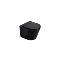 Wandcloset Sanilux Budget Rimless Met Slim Flatline Softclose Zitting 36x48x25 cm Mat Zwart - thumbnail