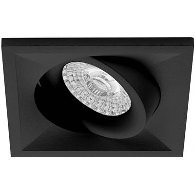 Spot Armatuur GU10 - Pragmi Qiundo Pro - GU10 Inbouwspot - Vierkant - Zwart - Aluminium - Kantelbaar - 80mm