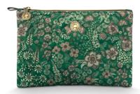 Pip Studio Pip Studio Charly Cosmetic Flat Pouch Medium Quilted Daisy Dreams Green 24x1x15.5cm - thumbnail