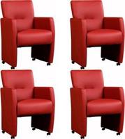 Set van 4 Leren eetkamerfauteuils Pleasure - Echt leer, Modern, Comfortabel en kies uit meer dan 150+ kleuren - Ontdek de Vele Leersoorten en Kleuren bij ShopX - thumbnail