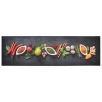 Keukenmat wasbaar kruidenprint 45x150 cm fluweel - thumbnail