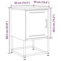 Nachtkastje 36x39x60,5 cm staal zwart - thumbnail