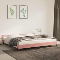 Bedframe met hoofdeinde fluweel roze 200x200 cm - thumbnail