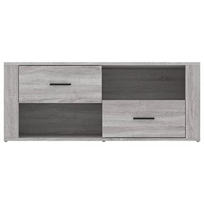Tv-meubel 100x35x40 cm bewerkt hout grijs sonoma eikenkleurig