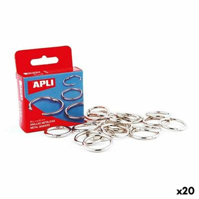 Ringen Apli Zilverkleurig Ø 20 mm Binding (20 Stuks)