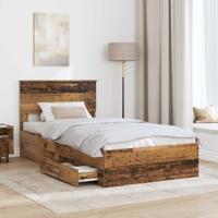 Bedframe met hoofdeinde Oudhout 100 x 200 cm Bewerkt hout - thumbnail