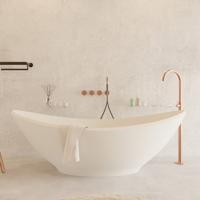 Ligbad Vrijstaand Ideavit Solidlectus 180x100x62 cm Solid Surface Mat Wit Ideavit - thumbnail