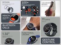 CMF by Nothing Watch Pro 2 Smartwatch met 1,32’’ AMOLED-display, 11 dagen batterijduur, Bluetooth-oproepen met AI-ruisonderdrukking en ingebouwde multisysteem-GPS - Donkergrijs - thumbnail