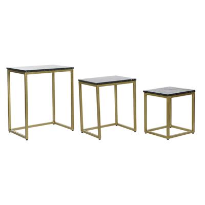 Set van 3 tafels DKD Home Decor Zwart Gouden 50 x 35 x 60 cm