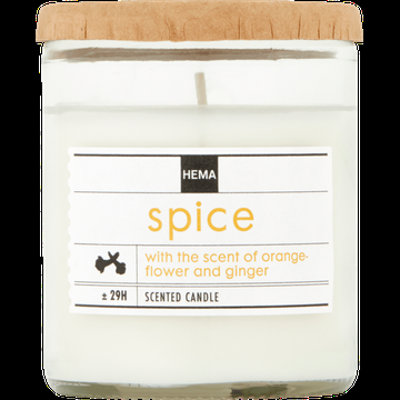 HEMA Geurkaars in glas Ø6.5 spice (wit)