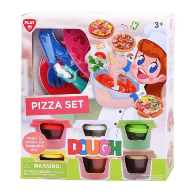 Playgo pizza kleiset - 6 kleipotjes