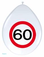 ballon 30cmverkeersbord 60jaar pak a 8st - thumbnail
