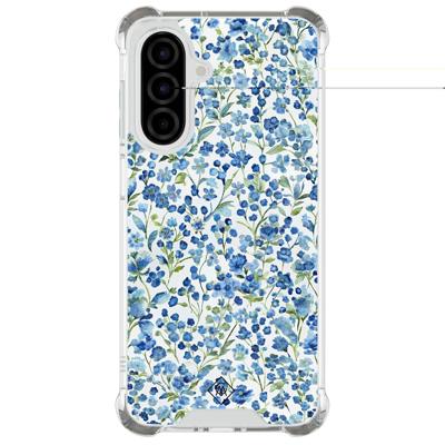 Samsung Galaxy A26 shockproof hoesje - Vintage blue floral