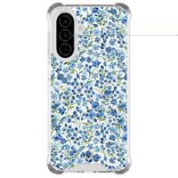 Samsung Galaxy A26 shockproof hoesje - Vintage blue floral - thumbnail