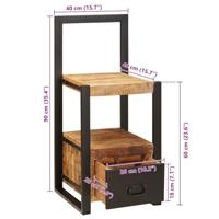 VidaXL Kledinghouder met lade bruin 40 x 40 x 90 cm massief mango hout - thumbnail