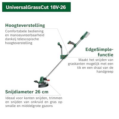 Bosch Groen UniversalGrassCut 18-26 | Accutrimmer | 18V | Exclusief accu en lader - 06008C1D04