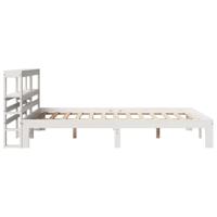 Bedframe met hoofdeinde zonder matras 140x200 cm wit - thumbnail