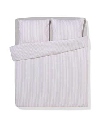 HEMA Dekbedovertrek 240x220cm zacht katoen strepen greige (beige)