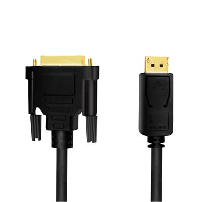 LogiLink CV0133 kabeladapter/verloopstukje DisplayPort DVI Zwart