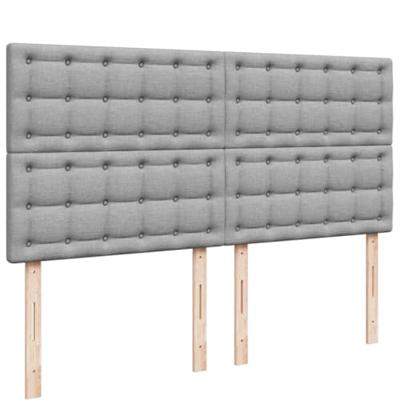 Boxspring met matras stof lichtgrijs 180x200 cm