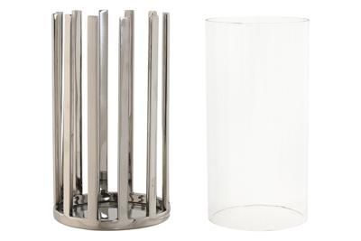 Kaarshouder Home ESPRIT Zilverkleurig Kristal Staal 12 x 12 x 20 cm