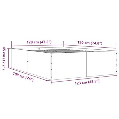 Bedframe bewerkt hout grijs sonoma eikenkleurig 120x190 cm