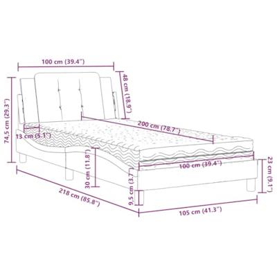 Bed met matras kunstleer zwart 100x200 cm