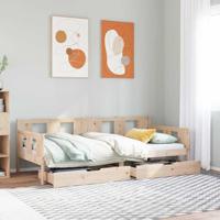 Slaapbank met lades 90x190 cm massief grenenhout - thumbnail