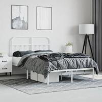 Bedframe met hoofdbord metaal wit 120x200 cm - thumbnail