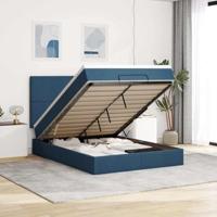 Ottoman bed met matras 140x200cm stof blauw - thumbnail