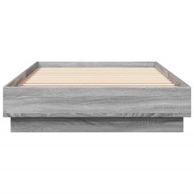 Bedframe bewerkt hout grijs sonoma eikenkleurig 100x200 cm Bedframe bewerkt hout grijs sonoma eikenkleurig 100x200 cm