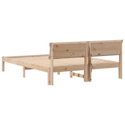 Bedframe met LED -striplichten met hoofdeinde Bruin 150 x 200 cm Grenenhout Bedframe met LED -striplichten met hoofdeinde Bruin 150 x 200 cm Grenenhout