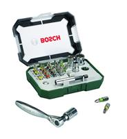 Bosch Accessories Promoline 2607017322 Bitset 26-delig Plat, Kruiskop Phillips, Kruiskop Pozidriv, Inbus, Binnen-zesrond (TX) Incl. ratel - thumbnail