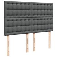 Boxspring met matras stof donkergrijs 160x200 cm - thumbnail