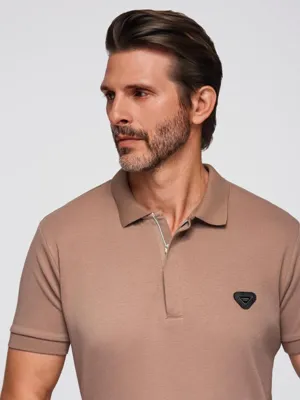 Eximio - Heren Poloshirt - Bruin - Met ritsje