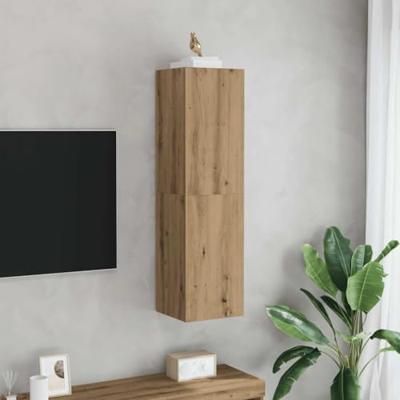 Tv-meubel 30,5x30x110 cm bewerkt hout artisanaal eikenkleur Tv-meubel 30,5x30x110 cm bewerkt hout artisanaal eikenkleur