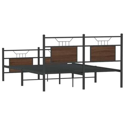 Bedframe zonder matras bewerkt hout bruin eikenkleur 140x200 cm Bedframe zonder matras bewerkt hout bruin eikenkleur 140x200 cm